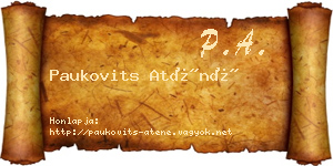 Paukovits Aténé névjegykártya